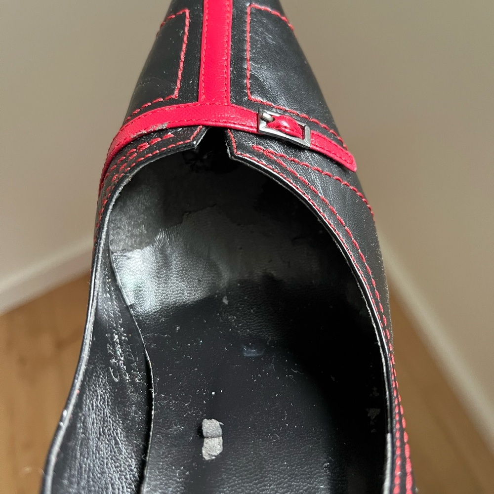 NYLA Black and Red Stiletto Heels Sz 8 - Picture 7 of 8